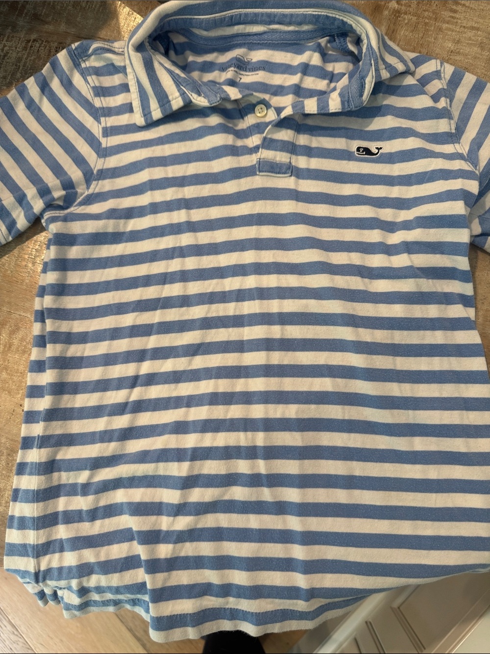 Vineyard Vines Light Blue & White Striped Polo